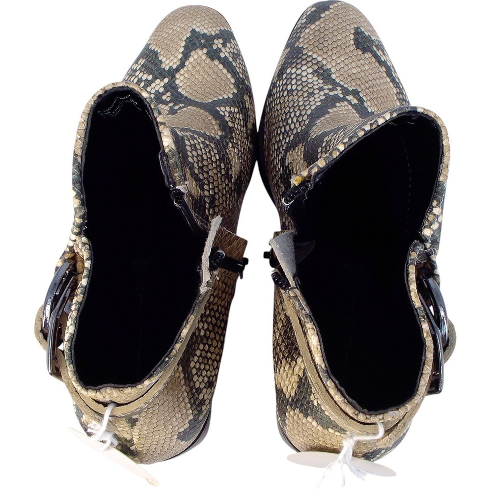 Steven by Steve Madden Ringer Snakeskin‎ Ankle Boots 6M Buckle Water Resistant - Picture 9 of 13